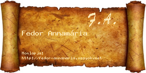 Fedor Annamária névjegykártya